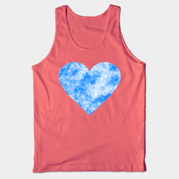 Blue Heart with Clouds Tank Top by Designs_by_KC